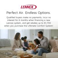 Up to $1700, NO pymt, NO interest for 6 mo. when financing a NEW Lennox® system 