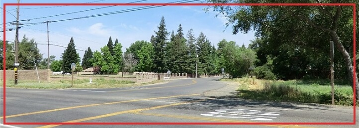 Empty intersection in Orangevale, CA