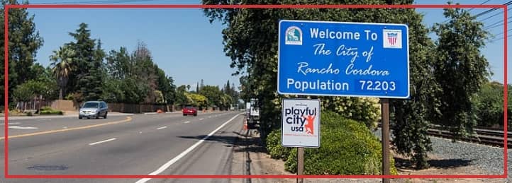 Welcome to Rancho Cordova, CA sign