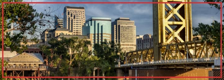 Bridge approaching downtown Sacramento, CA